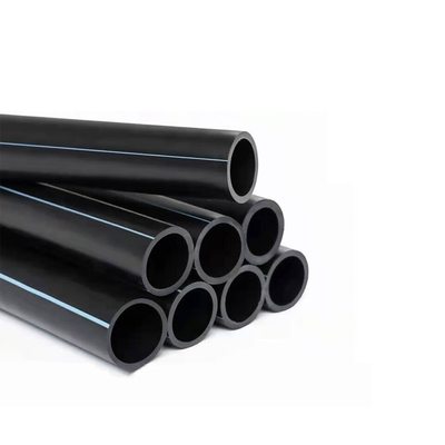 PE100 Korozyona dayanıklılık için siyah/mavi şeritli HDPE su tedarik boruları